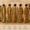 Mustard Yellow Floral Bird Print Cotton Long Kimono Robe for Women – Boho Maxi Kimono, Free Size with Pockets - Image 5