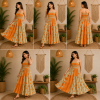 Orange & Cream Floral Maxi Dress – Strapless Smocked Tiered Boho Summer Dress - Image 7
