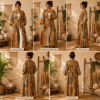 Burnt Orange Paisley Print Cotton Long Kimono Robe for Women – Boho Maxi Kimono, Free Size Belted Robe with Pockets - Image 5