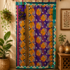 Blue Vintage Kantha Curtain – Handmade Cotton Patchwork Boho Indian Window Door Curtain – 1 Pc - Image 3