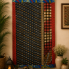 Black Vintage Kantha Curtain – Handmade Cotton Patchwork Boho Indian Window Door Curtain – 1 Pc - Image 4