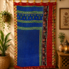 Blue Vintage Kantha Curtain – Handmade Cotton Patchwork Boho Indian Window Door Curtain – 1 Pc - Image 4