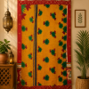 Yellow Vintage Kantha Curtain – Handmade Cotton Patchwork Boho Indian Window Door Curtain – 1 Pc - Image 2
