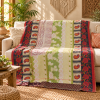 Cream Green Floral Vintage Kantha Quilt – Paisley Rose Hand Stitched Cotton Bedspread 60x90 Inch