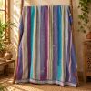 Light Green & Pink Floral Vintage Kantha Quilt – Hand Stitched Sari Cotton Throw 60x90 Inch - Image 5