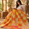 Assorted Yellow Patchwork Kantha Quilt – Handmade Cotton Bedspread 60 × 90 Inches - Image 3