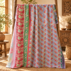 Red Floral Kantha Quilt 60x90 – Handmade Cotton Bedspread - Image 5