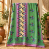 Navy Blue Floral Vintage Kantha Quilt – Handmade Cotton Indian Bedspread Throw 60x90 Inch - Image 5
