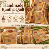 Assorted Yellow Patchwork Kantha Quilt 60x90 – Handmade Cotton Bedspread - Image 4