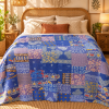 Assorted Blue Patchwork Kantha Quilt 60x90 – Handmade Cotton Bedspread - Image 2