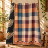 Navy Blue Beige Floral Vintage Kantha Quilt – Hand Stitched Recycled Cotton Bed Throw 60x90 Inch - Image 5