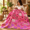 Assorted Pink Patchwork Kantha Quilt 60x90 – Handmade Cotton Bedspread - Image 3