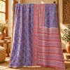 Blue Floral Kantha Quilt 60x90 – Handmade Cotton Bedspread - Image 5