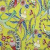 Yellow and Blue Peacock Floral Handmade Cotton Kantha Quilt – Single 60×90 inches - Image 5