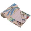 Blush Pink and Blue Peacock Floral Handmade Cotton Kantha Quilt – Single 60×90 inches - Image 2