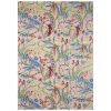 Blush Pink and Blue Peacock Floral Handmade Cotton Kantha Quilt – Single 60×90 inches - Image 3