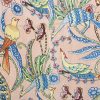 Blush Pink and Blue Peacock Floral Handmade Cotton Kantha Quilt – Single 60×90 inches - Image 5