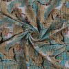 Teal Blue Paisley Floral Handmade Cotton Kantha Quilt – Double 90×108 inches - Image 4