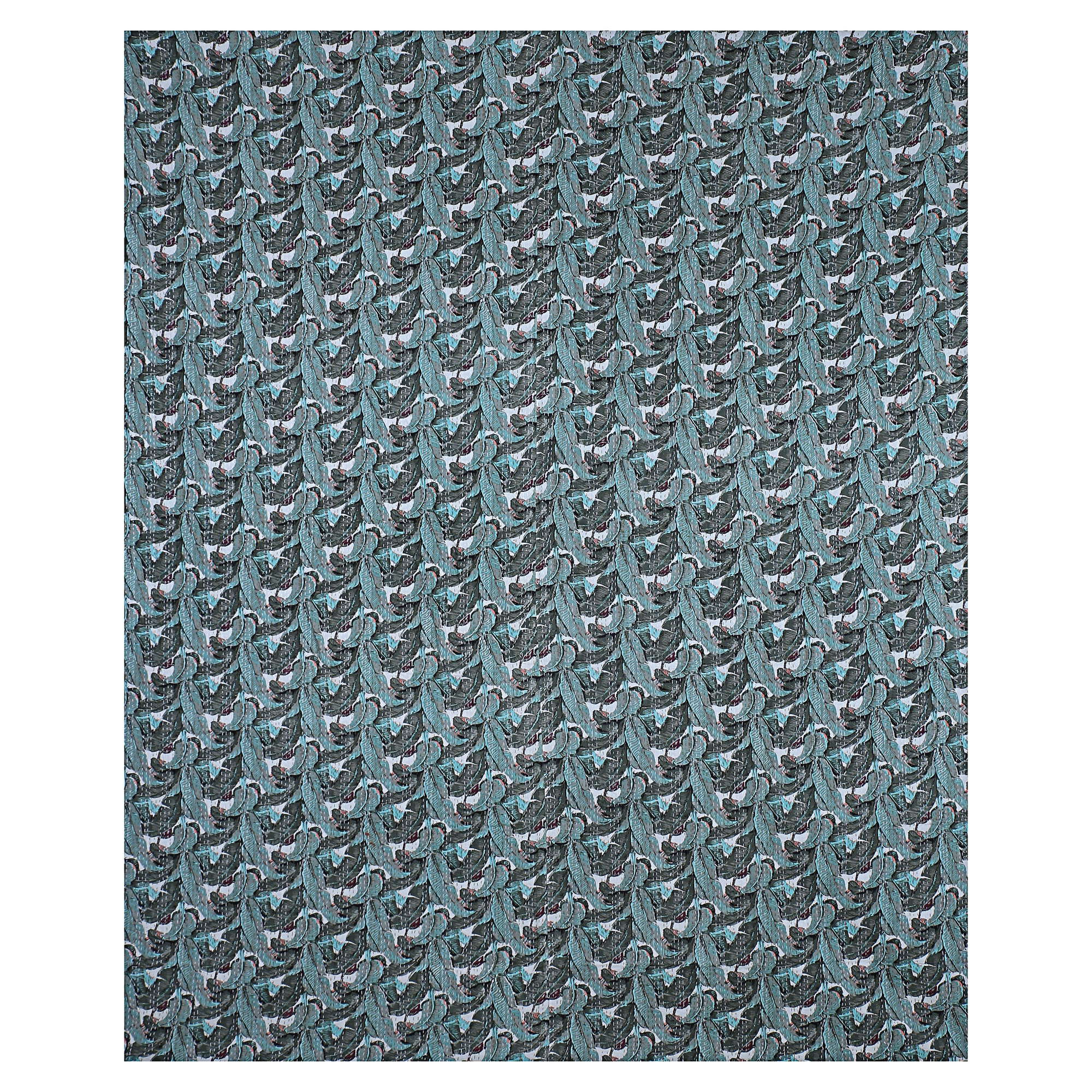 Slate Blue and Teal Peacock Handmade Cotton Kantha Quilt – Double 90×108 inches - Image 3