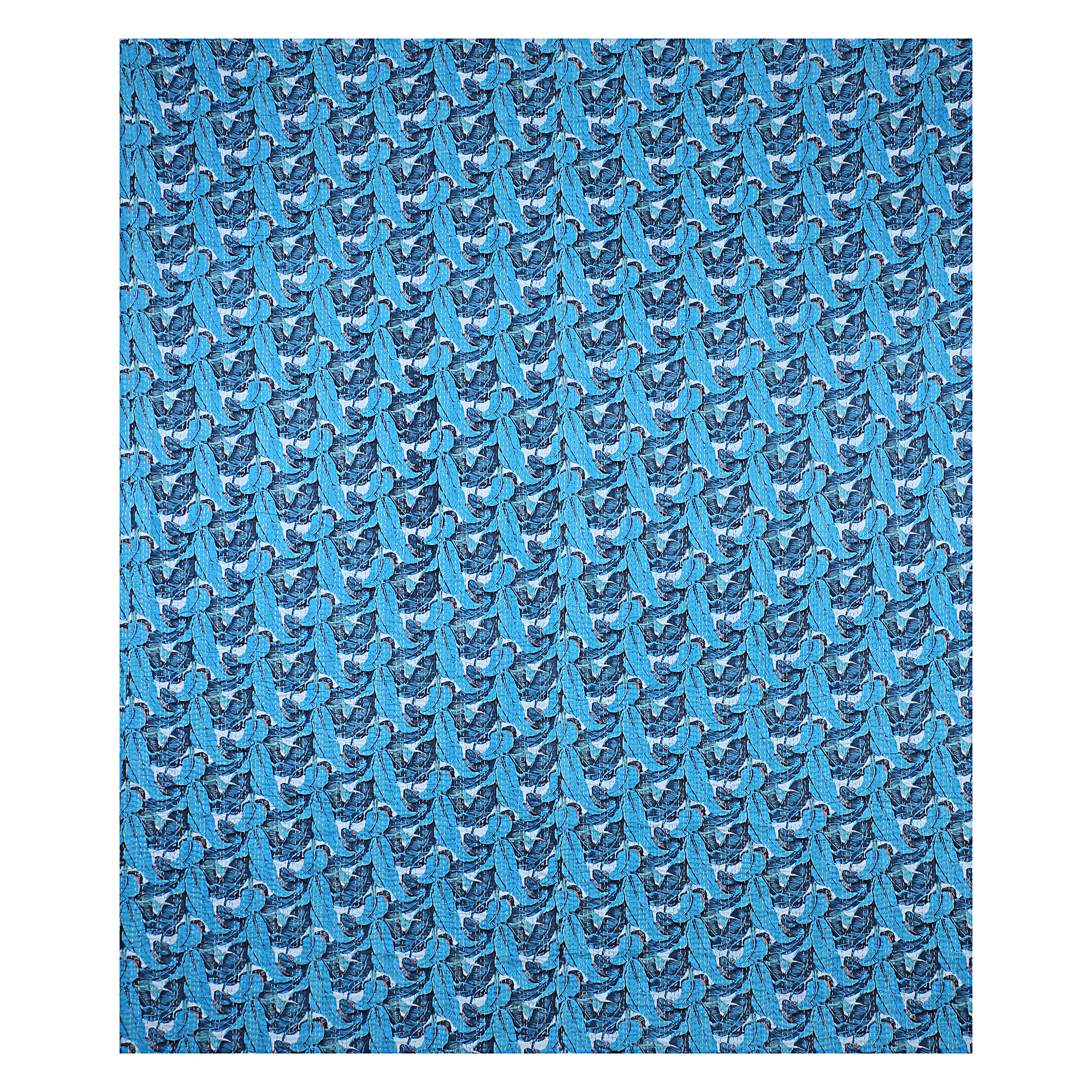 Bright Blue Peacock Floral Handmade Cotton Kantha Quilt – Double 90×108 inches - Image 3