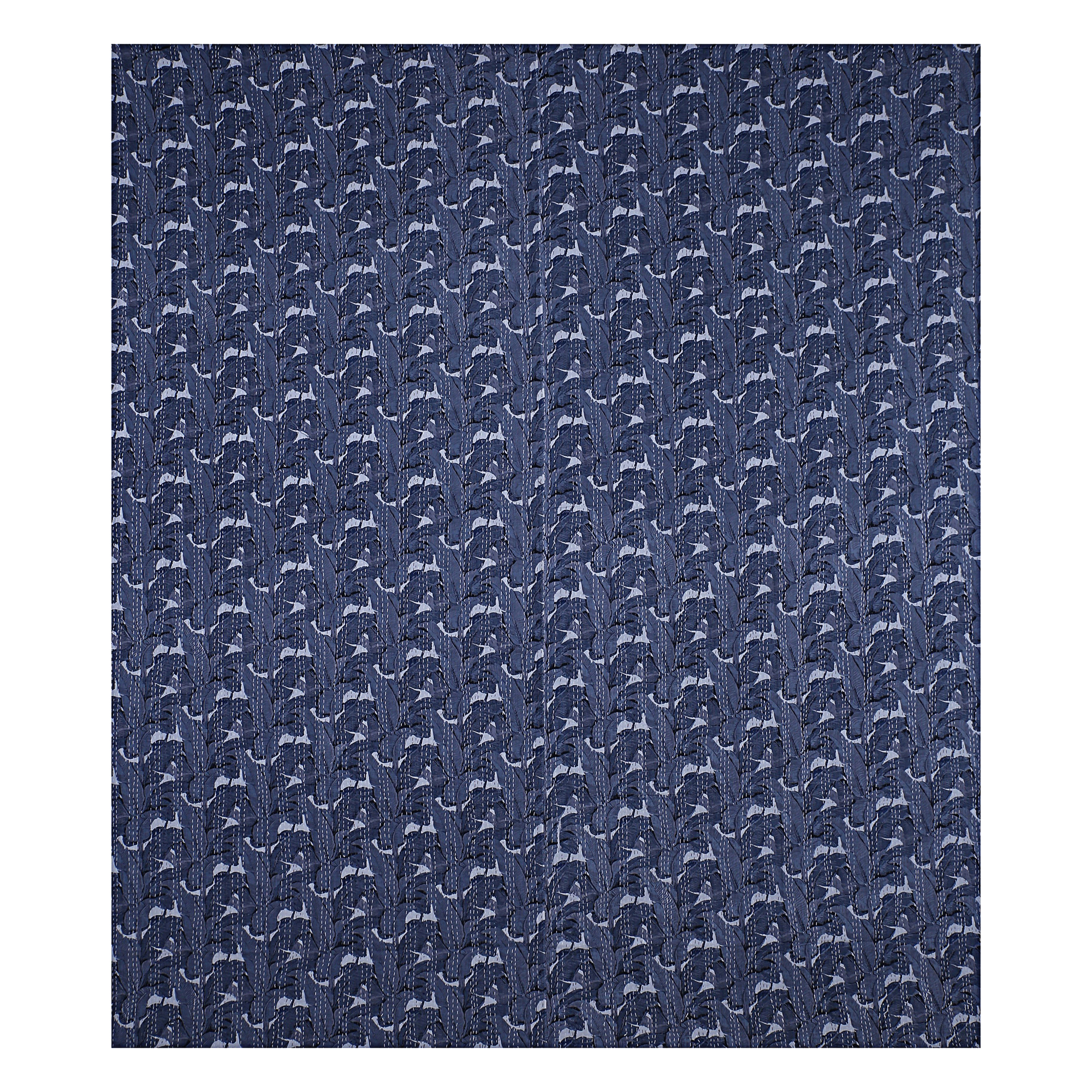 Indigo Blue Botanical Handmade Cotton Kantha Quilt – Double 90×108 inches - Image 3