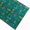 Teal Green Floral Handmade Cotton Kantha Quilt – Baby 40×40 inches - Image 4
