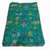 Teal Green Floral Handmade Cotton Kantha Quilt – Baby 40×40 inches - Image 5