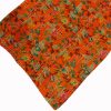 Orange Multicolor Floral Handmade Cotton Kantha Quilt – Baby 40×40 inches - Image 4