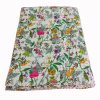 Cream Multicolor Botanical Handmade Cotton Kantha Quilt – Multiple Sizes - Image 5