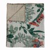 Cream and Green Bird Floral Handmade Cotton Kantha Quilt – Multiple Sizes - Image 3
