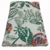 Cream and Green Bird Floral Handmade Cotton Kantha Quilt – Multiple Sizes - Image 6