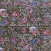 Dark Green Multicolor Floral Handmade Cotton Kantha Quilt – Double 90×108 inches - Image 4