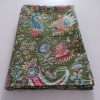 Dark Green Multicolor Floral Handmade Cotton Kantha Quilt – Double 90×108 inches - Image 5