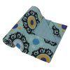 Aqua Blue and Black Medallion Handmade Cotton Kantha Quilt – Double 90×108 inches - Image 2