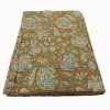 Mustard and Sage Floral Handmade Cotton Kantha Quilt – Double 90×108 inches - Image 5