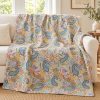 Cream Multicolour Paisley Kantha Quilt - Image 3