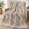Cream Multicolour Paisley Kantha Quilt - Image 4