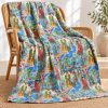 Grey Blue Frida Botanical Kantha Quilt - Image 4