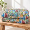 Grey Blue Frida Botanical Kantha Quilt - Image 5