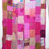 Pink Patola Silk Patchwork Kantha Quilt - Image 2