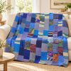 Blue Patola Silk Patchwork Kantha Quilt - Image 3