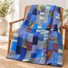 Blue Patola Silk Patchwork Kantha Quilt - Image 4