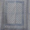 Indigo and Beige Floral Ajrak Hand Block Kantha Quilt – Single or Double - Image 2