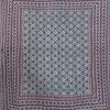 Burgundy and Indigo Circular Medallion Ajrak Hand Block Kantha Quilt – Single or Double - Image 2