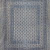 Indigo and Ivory Floral Geometric Ajrak Hand Block Kantha Quilt – Single or Double - Image 2