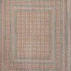 Peach Coral and Sage Geometric Ajrak Hand Block Kantha Quilt – Single or Double - Image 2