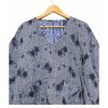 Grey and Navy Floral Reversible Kantha Top – Handmade Vintage Cotton Sari Boho Top, Free Size - Image 3