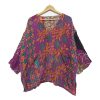 Purple and Orange Floral Reversible Kantha Top – Handmade Vintage Cotton Sari Boho Top, Free Size - Image 2