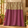 Mustard Yellow Pink Tie Dye Vintage Kantha Quilt – Floral Hand Stitched Cotton Bedspread 60x90 Inch - Image 5
