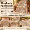Assorted Pastel Patchwork Kantha Quilt 60x90 – Handmade Cotton Bedspread - Image 4